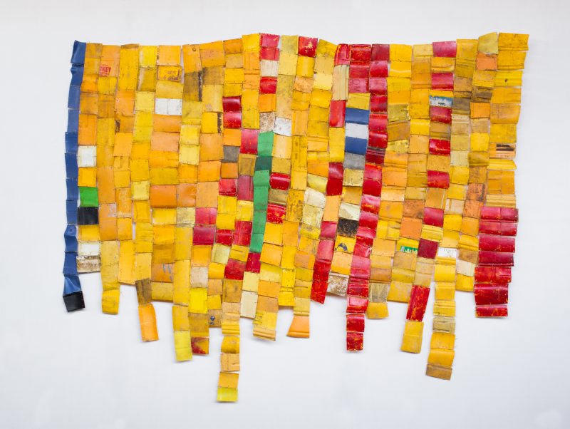 Serge Attukwei Clottey Freedom movements, 2015 Plastic, wire, and oil paints 76 x 94 in